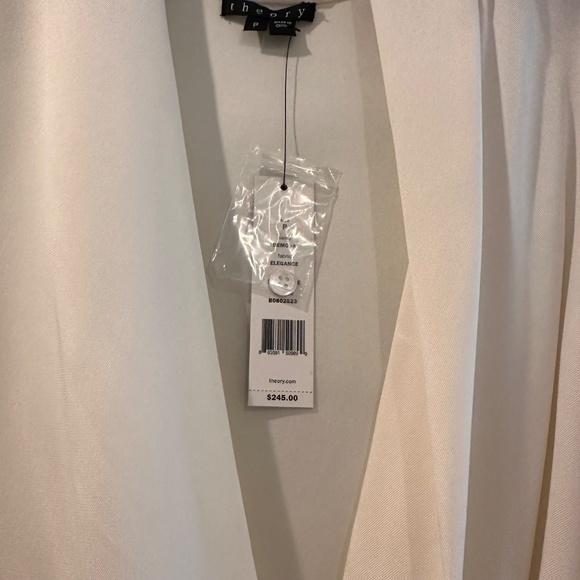 Theory “”Demona” Soft White Silk Blend Surplus Blouse Fabric: Elegance Size P/XS - Picture 6 of 7